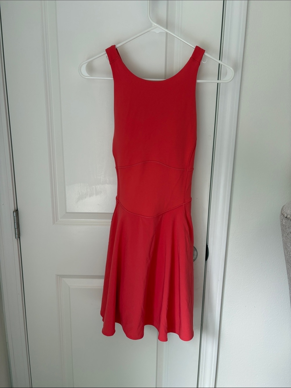 lululemon athletica Red Orange Sleeveless Flared Mini Dress